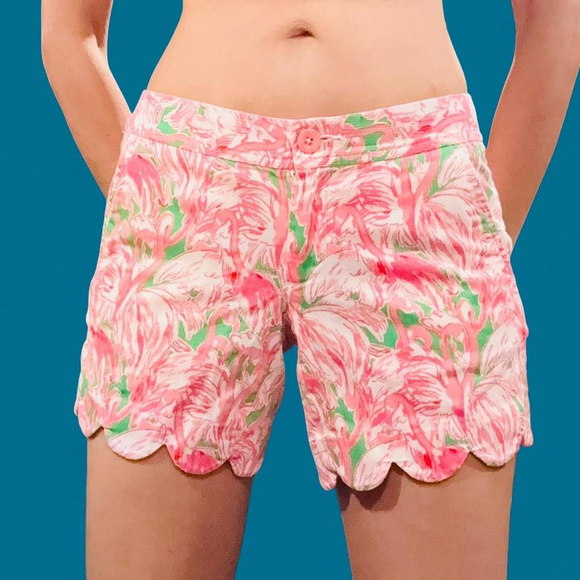 Lilly Pulitzer Pants - Kawaii Coquette Fairy Preppy Lilly Pulitzer Pink Floral Buttercup Short 000